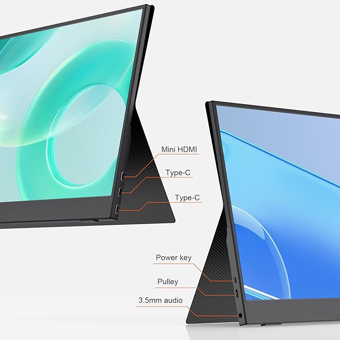 Portable Monitor, 14" Small Screen with 1920x1080P, Gaming Monitor for PC/Laptop/Console, Ultra-Slim Portable Monitor, PC Screen for Office, Study & Travel with Magnetic Leather Cover