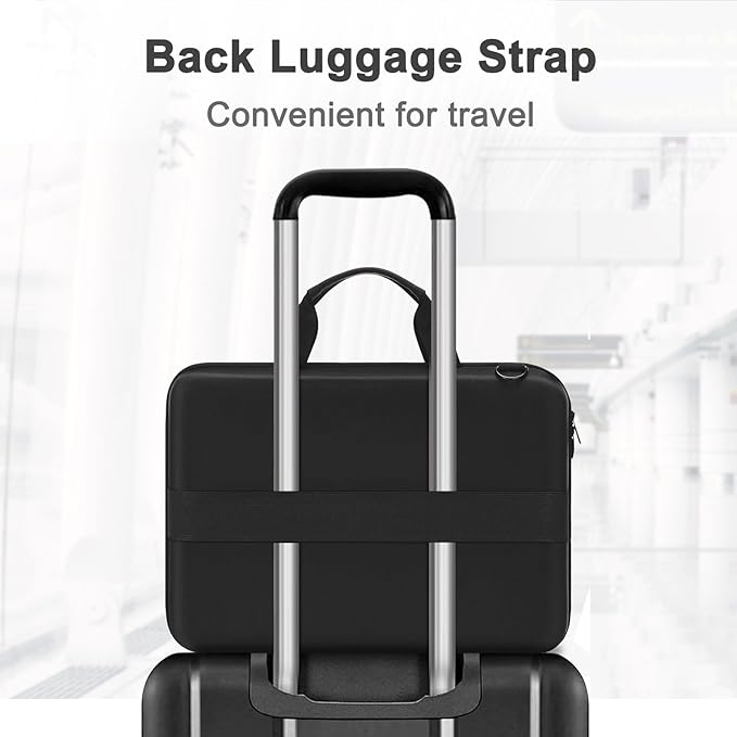 MOSISO Hard Shell Laptop Case for Men Women,15-15.6 inch Computer Bag Compatible with MacBook, HP, Dell, Lenovo, Asus, Notebook,16 inch Laptop Bag with Front Pocket & Shoulder Strap, Black