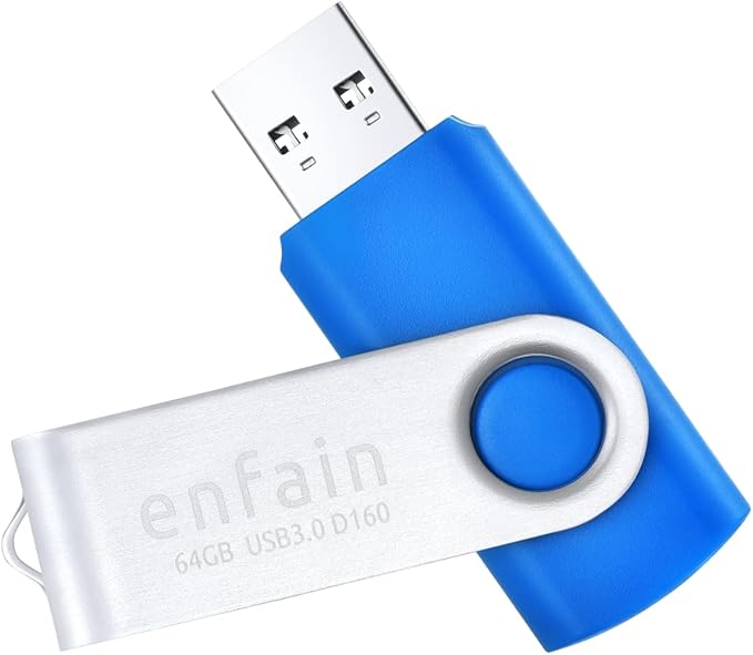 Enfain 2-Pack 256GB USB 3.0 Flash Drives (1 Black + 1 Blue) – High-Speed Thumb Drives for Data Storage, Backup & Sharing