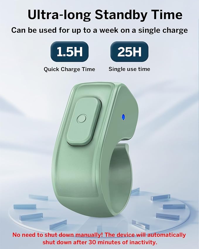 [Case-Friendly] Remote Control Page Turner Ring for Kindle Paperwhite Oasis Scribe Kobo eReaders, Camera Camcorder Remote Controls, Page Turner Clicker for iPhone ipad Tablets with Storage Bag Green