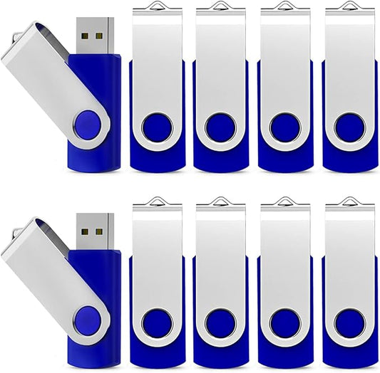 KEXIN Flash Drive 50 Pcs 32GB USB Flash Drive Thumb Drive USB 2.0 Swivel Jump Drive with LED Indicator - Blue