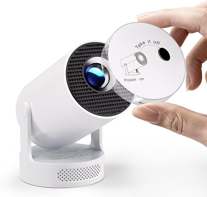 Magcubic 2025 Upgraded Mini Projector 4K support with WiFi 6 and Bluetooth 5.4, 5w Soundbase Speaker, Portable Projecteur with Auto Vertical Keystone 180° Rotatable Lens Cap for Movie Home HY300Pro+