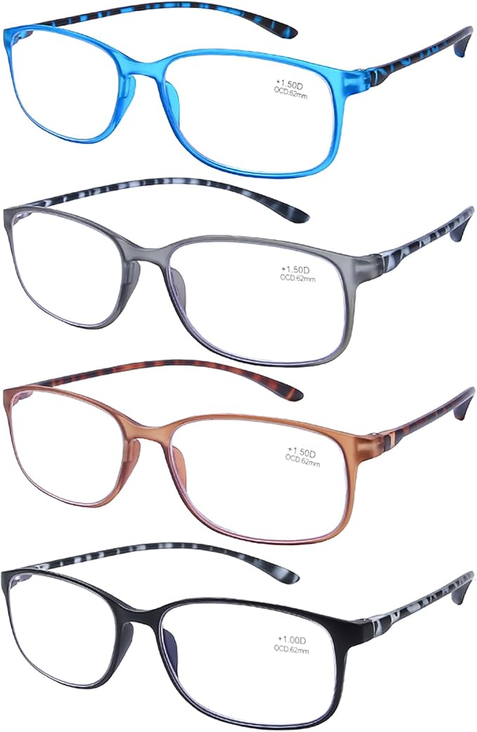 AQWANO Blue Light Blocking Computer Reading Glasses 2.75- Comfortable Lightweight TR90 Flexible Frame Anti Glare Eye Strain Readers for Women Men, No Rubber Arms