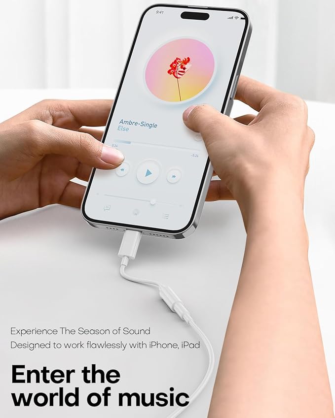 USB C to 3.5mm Audio Headphone Jack Adapter (2Pack), Aux to USB C Dongle Cord Cable Compatible with iPhone 17/16/15, iPad Pro, Samsung Galaxy S25 S24 S23 Ultra/Google Pixel - White