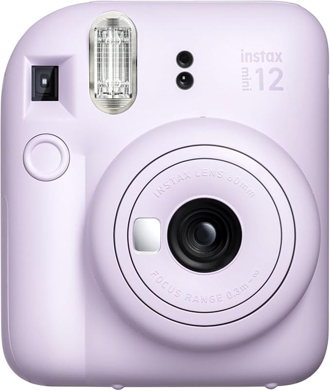 Fujifilm Instax Mini 12 Instant Camera Lilac Purple Bundle with Fuji Instax Mini Film Value Pack (20 Sheets) + Protective Carrying Case + Photo Album + Microfiber Cleaning Cloth