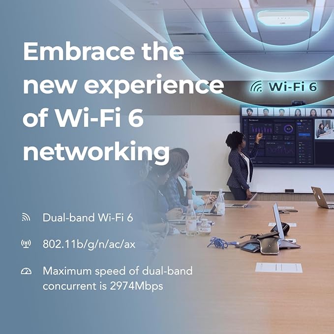 InHand Networks EAP600 Enterprise Access Point Indoor Wi-Fi6 AP, Cloud Managed