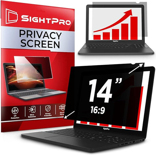 14 Inch 16:9 Laptop Privacy Screen Filter - Privacy Shield and Anti-Glare Protector