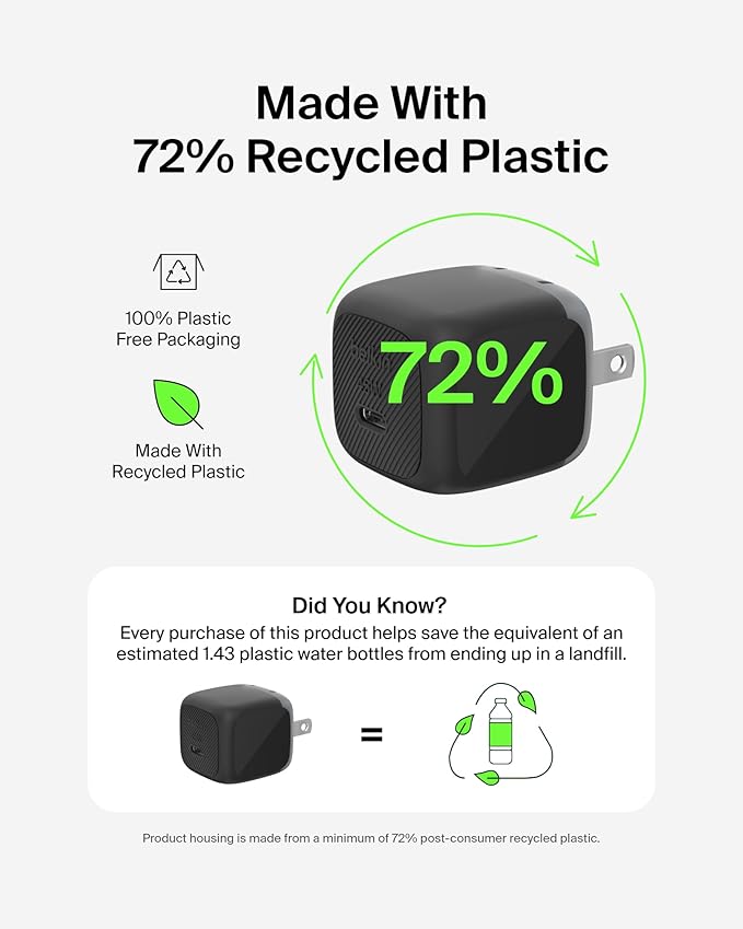 Belkin USB C Charger Block 45W (2 Pack) - USB C Cable Included - PD3.1 PPS Fast Charging - Samsung Galaxy S25, S24, Apple iPhone 17, Air, Pro, Pro Max, Google Pixel 10, Nintendo Switch, etc - Black