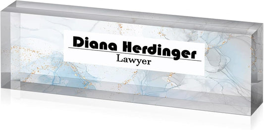 Personalized Desk Nameplate, Custom Acrylic Office Sign for Him Boss, Professional Name Plate for Coworkers, Unique Custom Gift Idea for Office, New Job Gift, CoWorker Gift, Phd Gift (Modern Design)