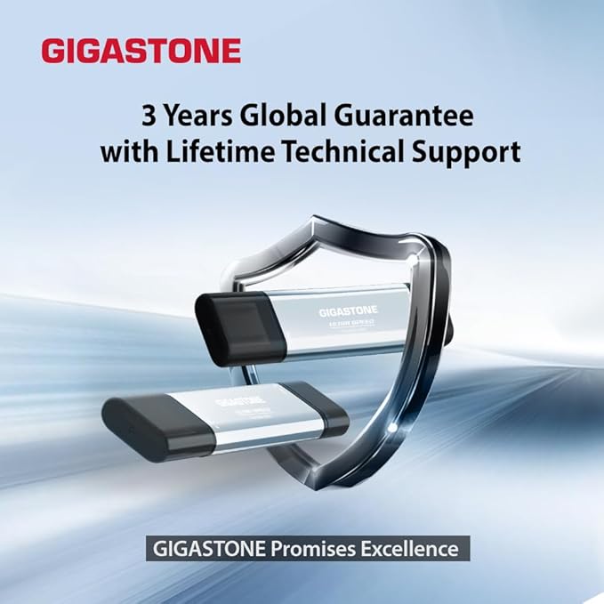 Gigastone Duo Go USB-A+C 2TB (2-Pack) Dual External Portable SSD 1,050MB/s Glossy Surface, Supports Apple 4K 60fps ProRes HDR Video Recording USB3.2 Gen 2 for iPhone 16 PS5 Mac iPad Laptop Android