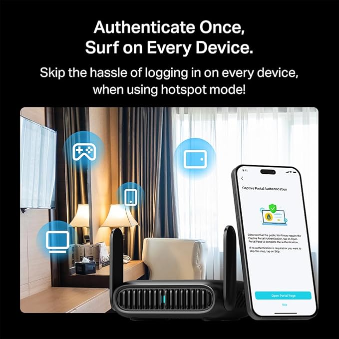 TP-Link BE3600 Wi-Fi 7 Portable Travel Router TL-WR3602BE | Dual-Band, 2.5 Gig Port, USB 3.0 | Multi-Modes in One | OpenVPN, WireGuard® | Public WiFi Sharing for Hotel/Cruise/RV/Plane | No 6 GHz