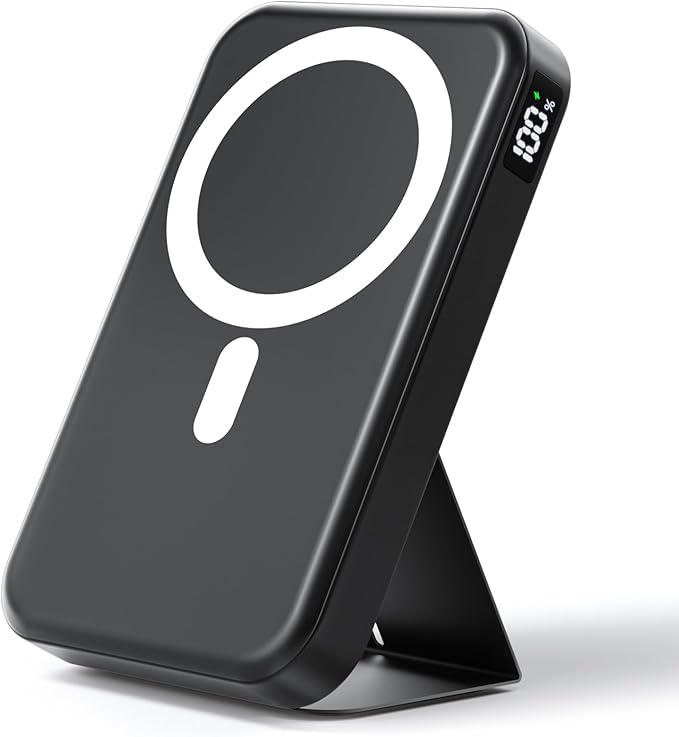 Wireless Power Bank, 10000mAh Foldable Magnetic Portable Charger, USB-C 20W Fast Charging for Magsafe Battery Pack, Compatible for iPhone 17/16/15/14 All Series