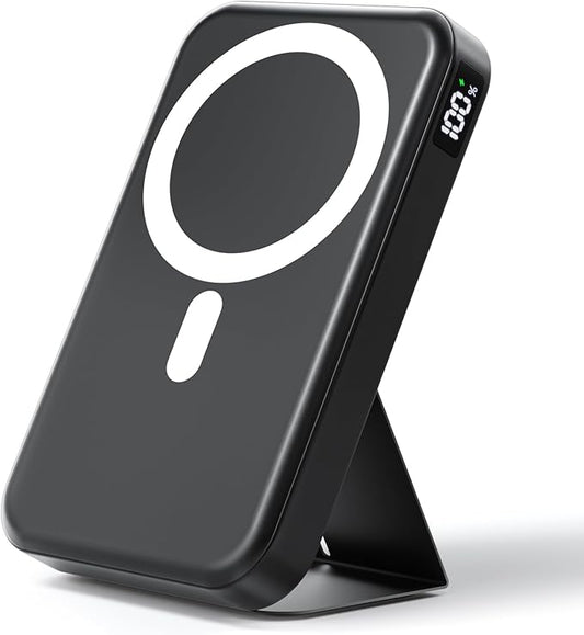 Wireless Power Bank, 10000mAh Foldable Magnetic Portable Charger, USB-C 20W Fast Charging for Magsafe Battery Pack, Compatible for iPhone 17/16/15/14 All Series