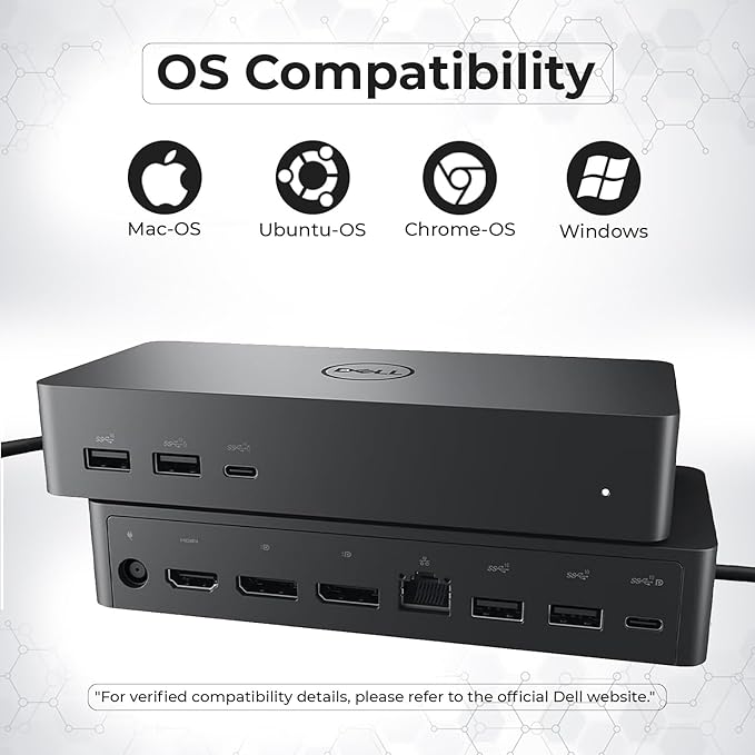 UD22 Dell Docking Station Dual Monitor Bundle - USB-C/USB-A Universal Dell Dock for Laptops with 130W Adapter + 4K HDMI Cable + 4K DisplayPort + USB-C Cable + Microfiber Cloth - Supports 4K Display