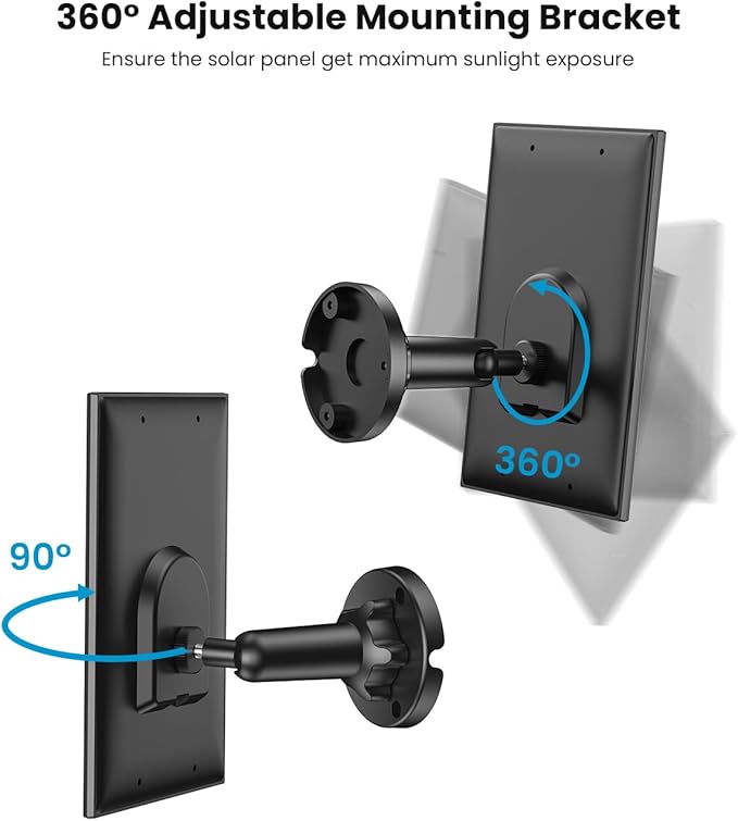 ieGeek Solar Panel for S1, Compatible with DC 5V Rechargeable Battery Powered Surveillance Cam