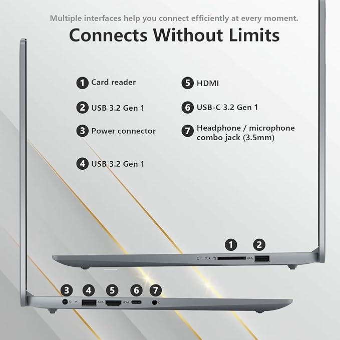 Lenovo IdeaPad Slim 3 Laptop, 15.6" FHD Display, AMD Ryzen 5 5625U, 16GB RAM, 1TB SSD, Backlit KB, SD Card Reader, Webcam, HDMI, Wi-Fi 6, Win 11 Home, Bundle with Thunderobot ML101 Wireless Mouse