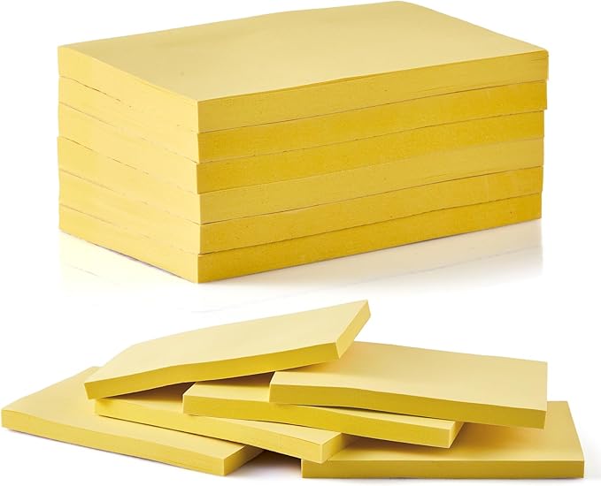 480 Sheets 3 in x 5 in Large Sticky Notes, 76 x 127 mm 6 Pads Classic Yellow Self-Stick Pads for Notebook,Office,School and Home,80 Sheets/Pad (6 Pads Yellow)
