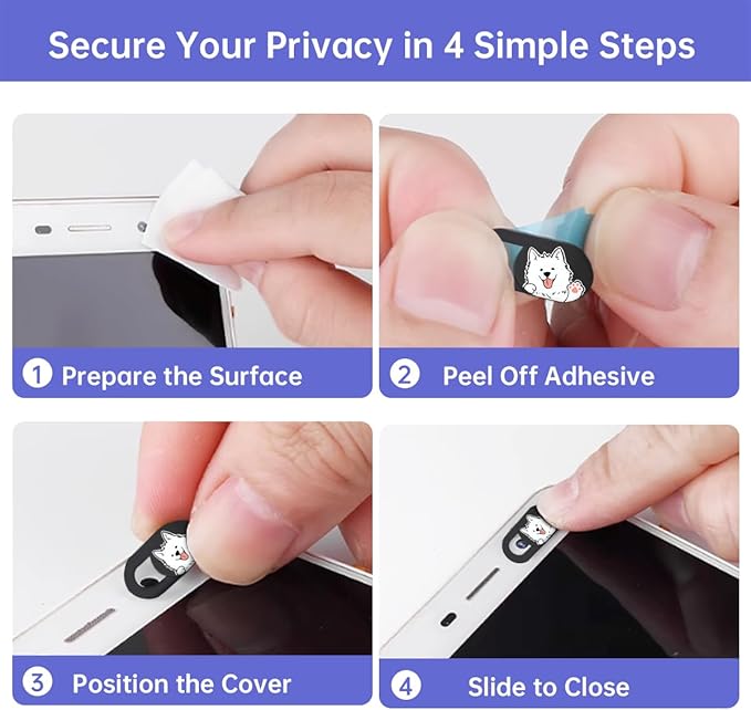 Hug Me Dog 3-Pack Laptop Camera Cover Slide - Cute Webcam Cover for MacBook Pro/Air, Dell, iPad, iPhone, iMac, Echo Show - Laptop Webcam Cover, Computer Camera Blocker, iPad Accessories