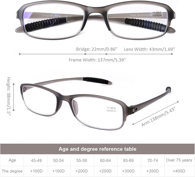 DOOViC 4 Pack Blue Light Blocking Reading Glasses for Men Women TR90 Sturdy Ultra Lightweight Readers 3.00 Strength