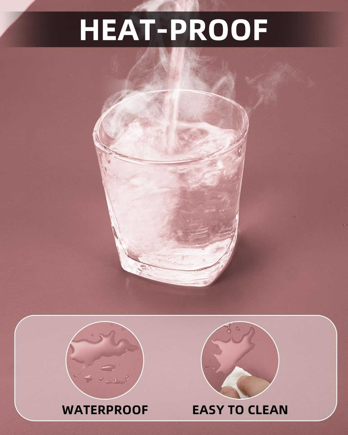 PULeather Non-Slip Desk Mat, Large Mouse Pad & Laptop Desk Pad - Waterproof Writing Pad for Office & Home (Light Purple, 35.4" x 17")