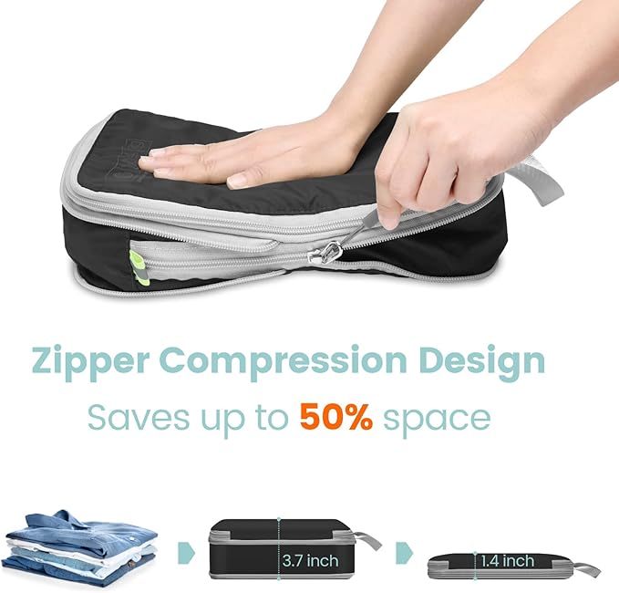 Cambond Compression Packing Cubes for Travel Women - Travel Bags Luggage Organizers Travel Essentials Compression Cubes for Travel Carry on Suitcases Organizer