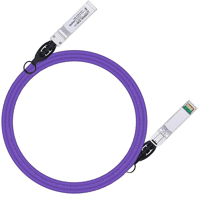 ipolex Colored 10G SFP+ Twinax Cable, Direct Attach Copper(DAC) Passive Cable, 2m (6.56ft) in Purple, for Cisco SFP-H10GB-CU2M, Meraki, Ubiquit, Mikrotik, Intel, Fortinet, Netgear and More