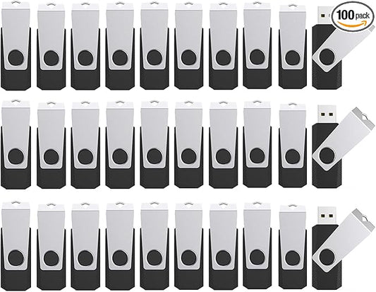 8GB Flash Drives 100 Pack, Wooolken USB 2.0 Thumb Drive with Lanyards Bulk USB Sticks for Weddings,Office, School, Data Storage Backup