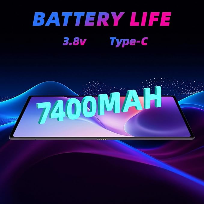 10.51 Inch 2K Android Tablets, All-Day Battery Life, Six-Core+Large Screen Tablet 128GB ROM 6GB RAM, 5MP+13MP Dual Camera Tablets PC, Android 12, 5G WiFi 5.0 BT, Gaming Tablet, USB Output