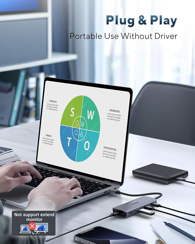 Powered USB Hub 10Gbps, intpw 9-Port USB 3.2 Hub, USB C Hub with USB A/USB C 3.2, 4 USB 3.0, 2 PD 45W Charging Ports, 65W Power Adapter and 3.3FT Cable, Aluminum USB Hub for Laptop, iPhone 16/15, PC