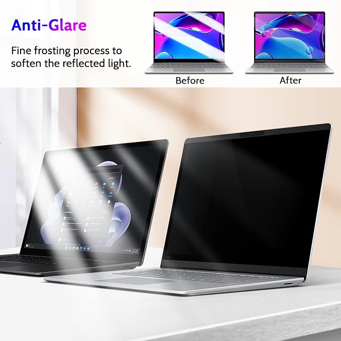 Magnetic Privacy Screen for Surface Laptop 6/5/4/3/2/1 13.5 Inch, Removable Anti Blue Light Glare Filter, Black Security Private Apy Block Protector