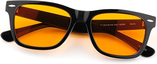 Sleep Glasses 99.9% Blue Light Glasses Dual AR Coatings Amber Orange Lens for Computer Gaming Reduce Eyestrain
