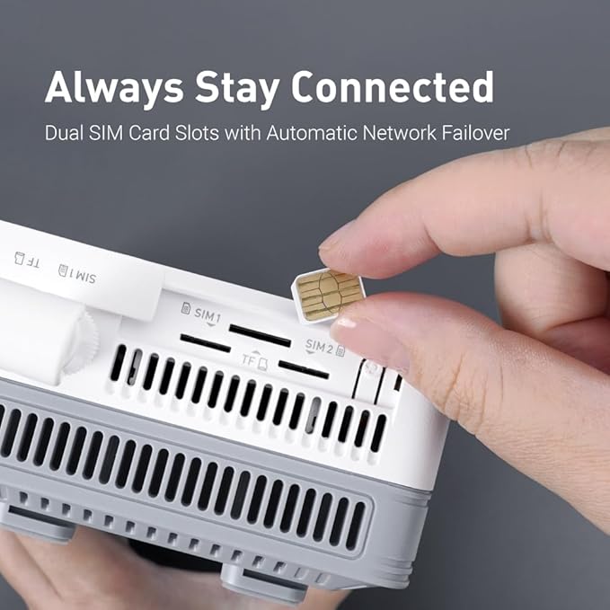 GL.iNet GL-XE3000 (Puli AX) 5G Router with Dual SIM Card Slot, Wi-Fi 6 Cellular Routers, Built-in Battery, Multi-WAN, VPN, OpenWrt, Secure 5G Router for Office, Retail, Events, Business