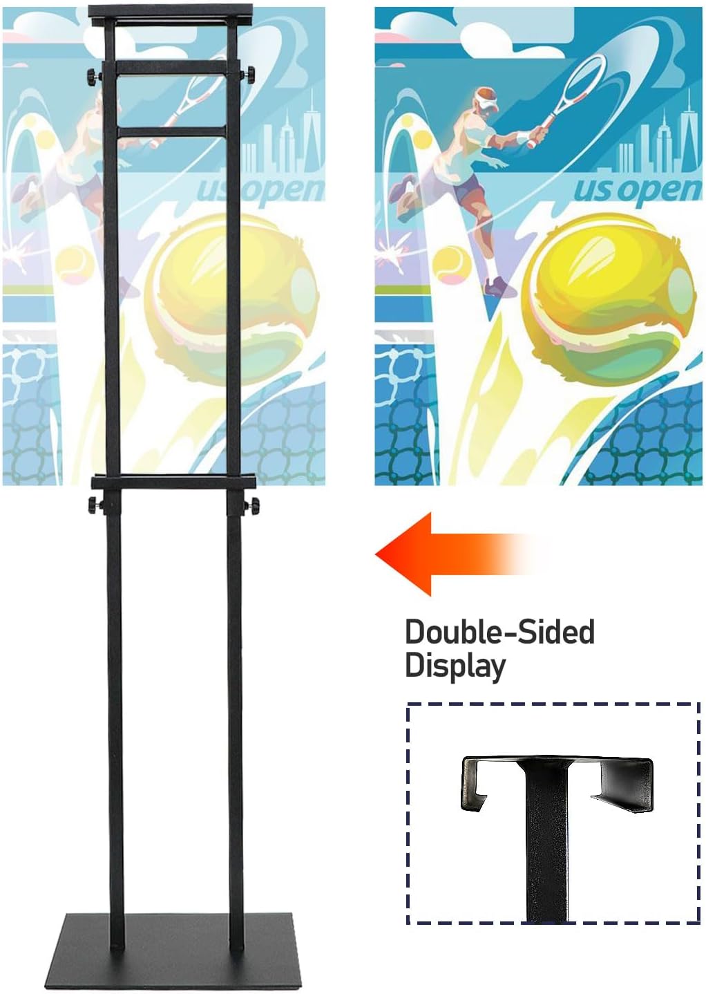 Poster Stands for Display, Poster Sign Holder Floor Stand with Heavy Duty Pedestal, Adjustable Height Sign Holder, Height Up to 80 inch, Double-Sided Signage with Non-Slip Mat (3 Pack)