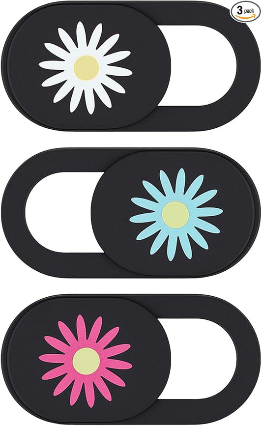 3 PCS Computer Camera Cover Slide, Cute Thin 0.7mm Flower Laptop Camera Cover Slide, Protect Your Visual Privacy, Webcam Cover-Slide Phone Cameras Covers Blocker for Phone Computer Desktop Tablet