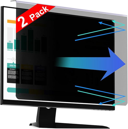 RedANGEL 【2 Pack】 22 Inch Privacy Screen Protector (Compatible with 20", 20.2", 21.5", 21.6") for 16:9/16:10 Widescreen Monitors-Blue Light Blocking,Hanging Design, Anti-Scratch for Desktop Computers