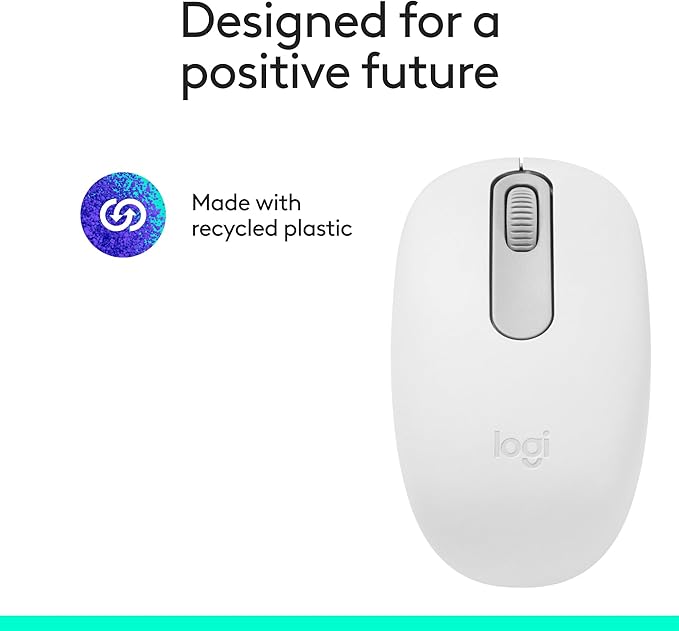 Logitech M196 Bluetooth Wireless Mouse, Compact and Portable Mouse for Laptops, Tablets and More, 12-Month Battery, Smooth Tracking, Compatible with PC and Mac, Windows and macOS - Off White