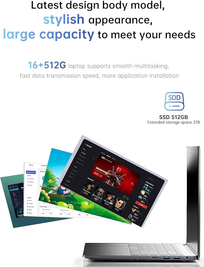 ACEMAGIC 2025 TX15 Laptop, Laptop Computer, Intel N150 Processor(Up to 3.6GHz), 16GB RAM 512GB NVMe SSD, 15.6" FHD Display, Windows 11 Pro Home/Business/Student Laptop, Metal Shell, HDMI, USB3.2