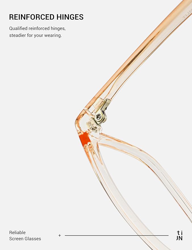 TIJN Blue Light Blocking Glasses for Women Men TR90 Frame Square Nerd Eyeglasses Anti Blue Ray Computer Screen Glasses