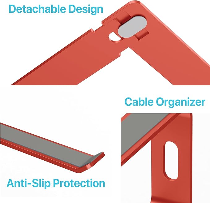 BLACK+DECKER Laptop Stand for Computer Desk, Ergonomic Laptop Stand for Desk, Lap top Riser Compatible with MacBook Notebook, Lap top Holder, Durable Aluminum Computer Riser Accessories, Coral Rose