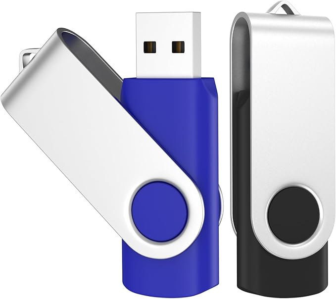 ABLAZE 64GB Flash Drive 2 Pack, USB 2.0 Thumb Drives with Lanyards Swivel USB Memory Stick 16GB