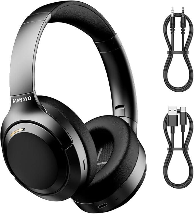 Bluetooth Active Noise Cancelling Headphones, Wireless Over The Ear Headphones with Microphone for Travel, Home, Office, 150H Playtime, Bluetooth 5.4, Hands-Free Calls