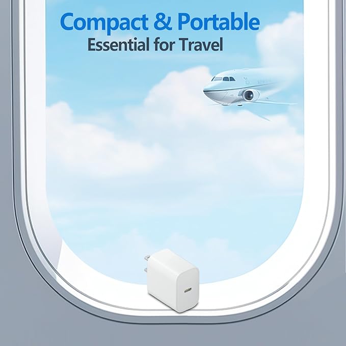 20W USB C Fast Charger Block for Apple iPhone 17 Air 16e 15 Watch, PD Type-C Fast Travel Charging Plug Power Adapter Compatible with Apple iPhone iWatch, iPad and More,1Pack,White