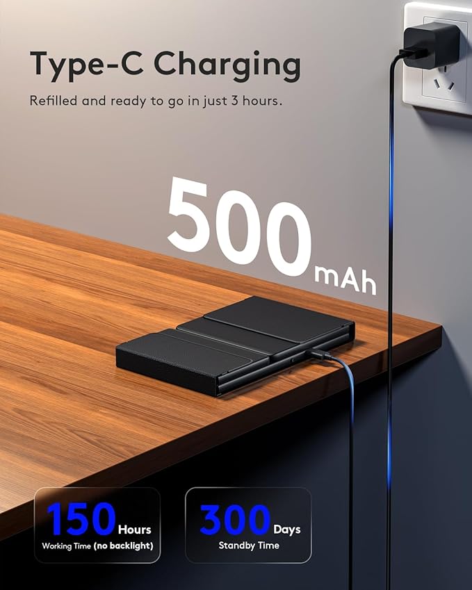 Samsers Foldable Bluetooth Keyboard with Numeric Keypad, Full-Size Wireless Folding Keyboards with Backlight, Portable Travel for iOS Android Windows Mac OS, Support 3 Device(BT5.1 x 3), Black