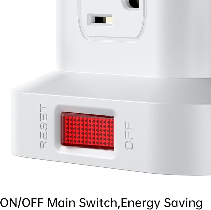 PD 20W USB C Surge Protector, Mini Power Strip Tower Travel 12 AC 4 USB Power Strip with USB Ports 6.5FT Overload Protection for Home Office