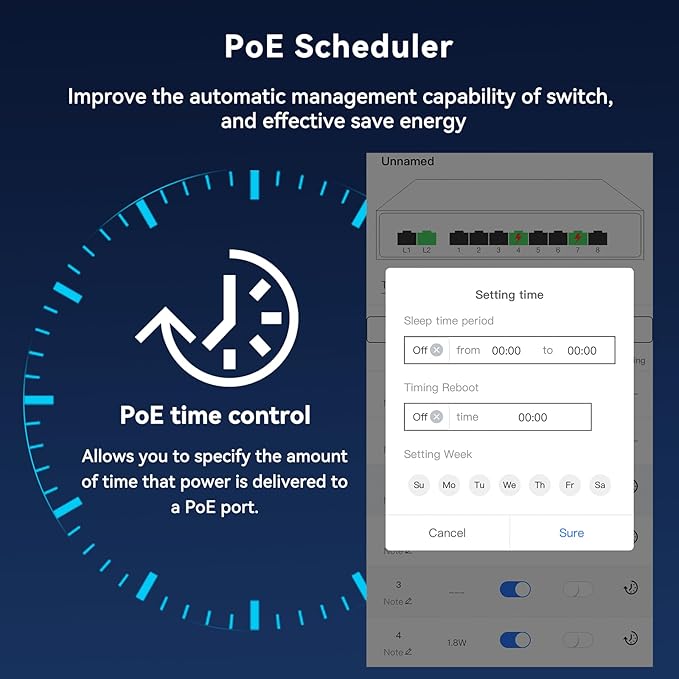 STEAMEMO 16 Port Gigabit PoE Switch, Smart Managed Gigabit Ethernet Switch, 16 PoE+ Ports@240W, Plug and Play, Vlan, Fanless, Desktop or Rackmount, Overload Protection w/ Port