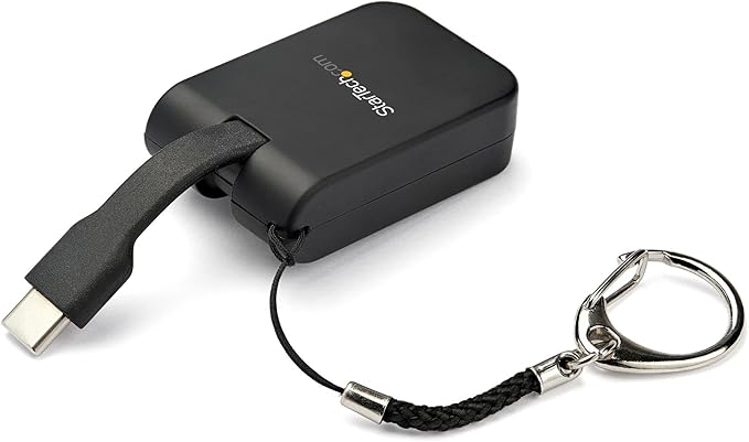 Portable USB-C to VGA Adapter with Quick-Connect Keychain