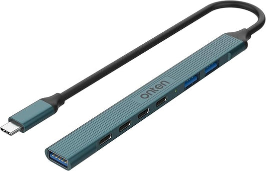 USB C Hub, ONTEN USB C USB to USB Adapter, USB C to USB A Hub, 7 Ports USB-C USB to USB Hub 3.0/2.0, for MacBook Pro, iMac 2021, USB Splitter (USB-C)