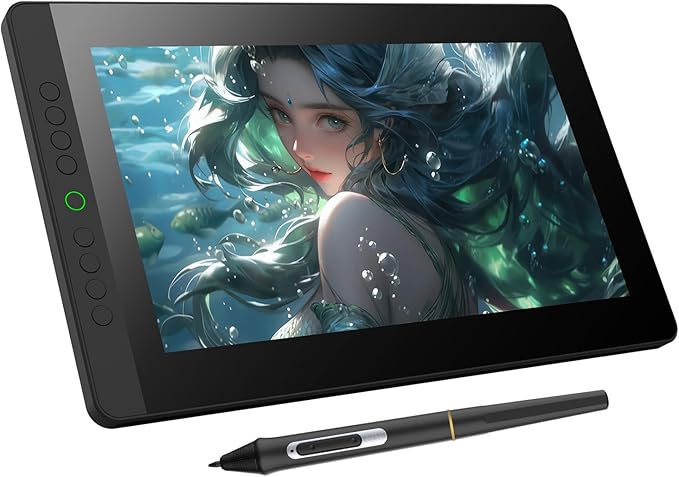 BISOFICE BT-13HDK Portable Graphics Drawing Tablet 13.3 Inch H-IPS LED Display Anti-Glare Digital Drawing Pad 16K Pressure Level Battery-Free Stylus Passive Technology 8 Customizable Shortcuts Keys