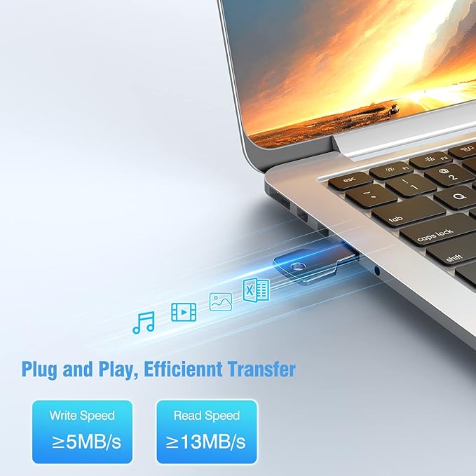 KOOTION 64GB USB Flash Drive, Metal Key Shaped 2.0 USB Memory Stick Pen Drive Black