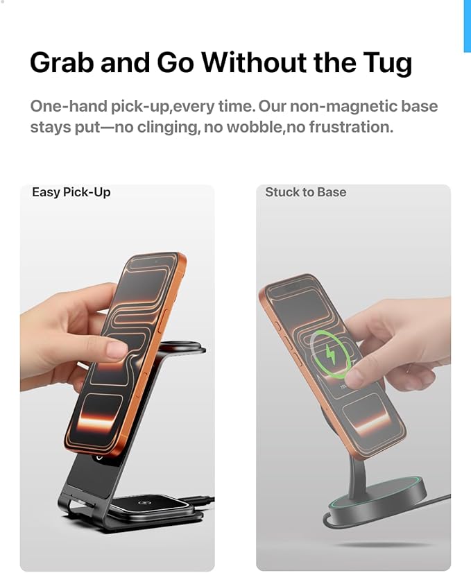 Intoval 3 in 1 Wireless Charging Station for iPhone 17 16 15 14 13 12 11 X Pro Max, Wireless Charger for Apple Watch Ultra 3 SE 9 8 7 6 5 4 3 2, for AirPods 4 Pro Pro 2 3 (Y93, Pink)